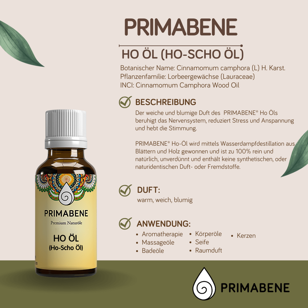 Bild von Ho-Öl (Ho-Scho-Öl), 100% rein ätherisches Öl